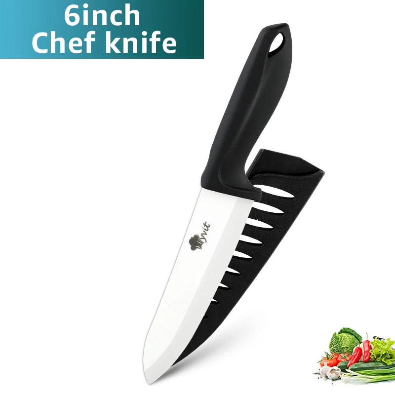 Ceramic Knife 3 4 5 6inch Chef Utility Slicer Serrated Bread Knife Paring Kitchen Ceramic Knives Set Zirconia Blade Cooking Tool