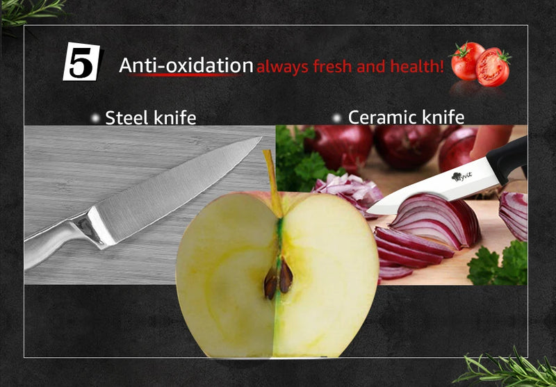 Ceramic Knife 3 4 5 6inch Chef Utility Slicer Serrated Bread Knife Paring Kitchen Ceramic Knives Set Zirconia Blade Cooking Tool