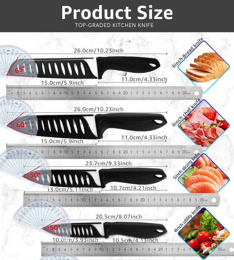 Ceramic Knife 3 4 5 6inch Chef Utility Slicer Serrated Bread Knife Paring Kitchen Ceramic Knives Set Zirconia Blade Cooking Tool