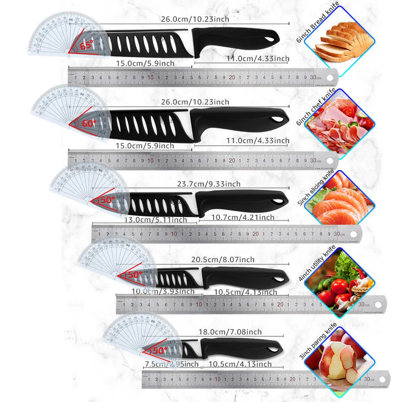 Ceramic Knife 3 4 5 6inch Chef Utility Slicer Serrated Bread Knife Paring Kitchen Ceramic Knives Set Zirconia Blade Cooking Tool